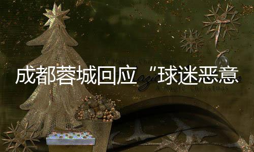 成都蓉城回应“球迷恶意涂鸦”：若系成都球迷所为 将绝不姑息